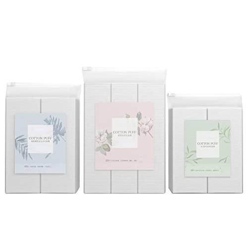 NA 3 Pieces Disposable Cotton Puff Thin Water-Saving Double-Sided Cotton Puff...