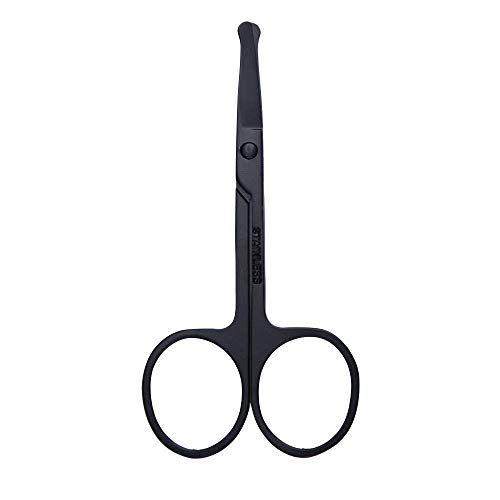 Premium Quality-Curved and Rounded Facial Hair Scissors for Men, Nose hair an...