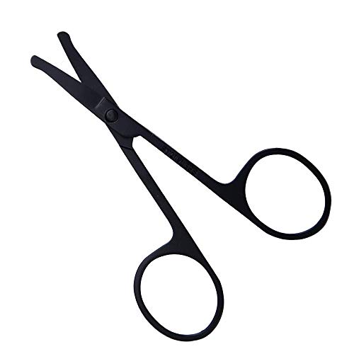 Premium Quality-Curved and Rounded Facial Hair Scissors for Men, Nose hair an...