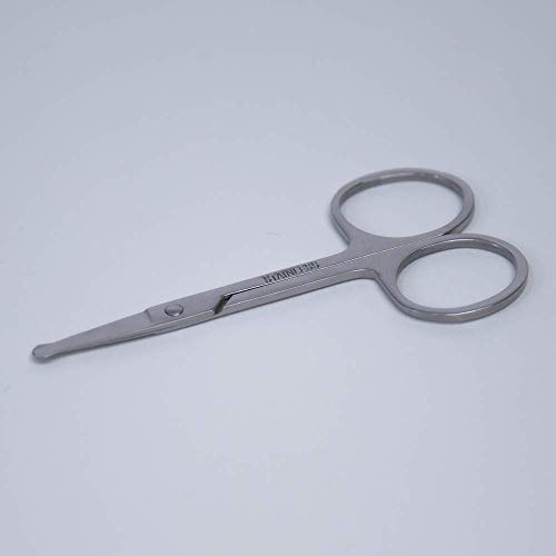 Premium Quality-Curved and Rounded Facial Hair Scissors for Men, Nose hair an...