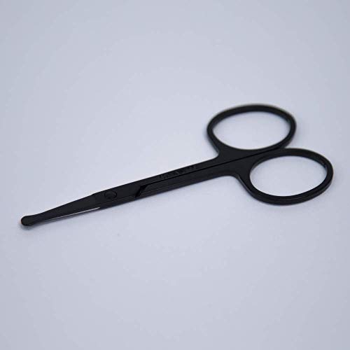 Premium Quality-Curved and Rounded Facial Hair Scissors for Men, Nose hair an...