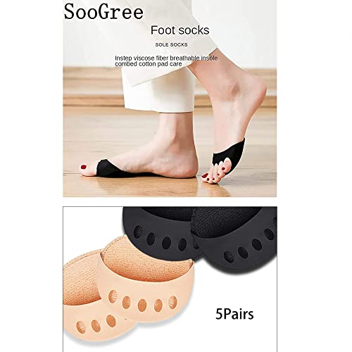 SooGree Ball of Foot Cushions (5Pairs) - Metatarsal Pads Invisible Socks for ...