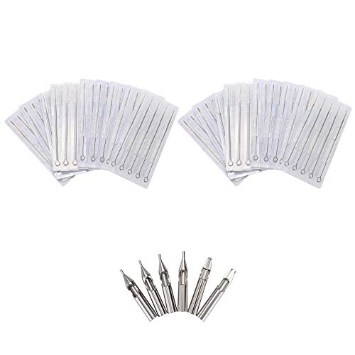 Tattoo Needles Set with 6pcs Stainless Steel Tattoo Tips,Tattoo Disposable Sh...