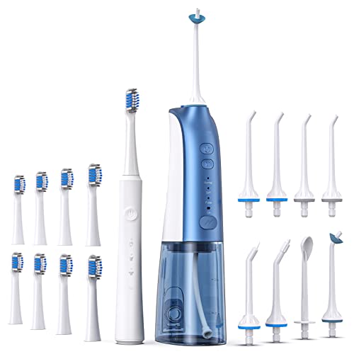 Water Flosser and Electric Toothbrush Combo, Cordless Water Flosser & Electri...