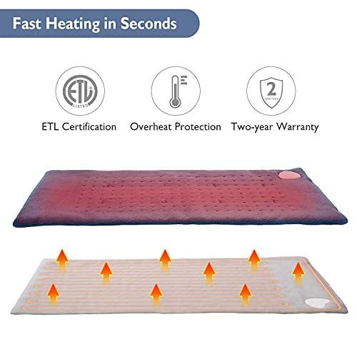 Large Heating Pad for Back Pain, Neck and Shoulders and Cramps, 12" x 24" Siz...