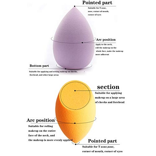 Makeup Sponges 3 Pcs Set，For Liquid Foundation, Creams, and Powders，Latex F...