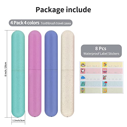 4 Pack Travel Toothbrush Holder Case Portable Toothbrush Case for Traveling,B...