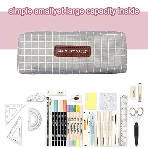 Wullina Small Cosmetic Bags Cute Mesh Canvas Lovely Dots Simple Pen Pouch Tra...