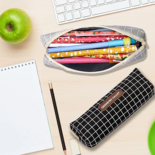 Wullina Small Cosmetic Bags Cute Mesh Canvas Lovely Dots Simple Pen Pouch Tra...