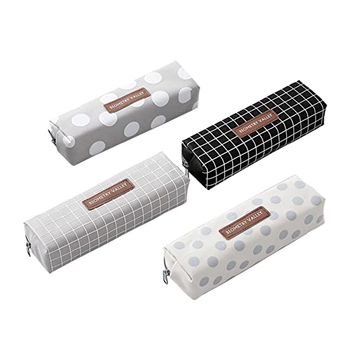 Wullina Small Cosmetic Bags Cute Mesh Canvas Lovely Dots Simple Pen Pouch Tra...