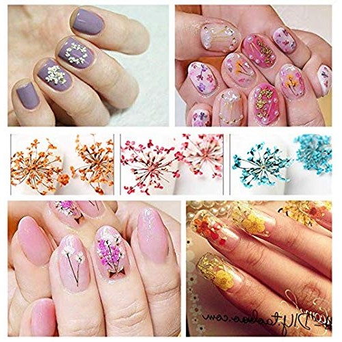 Nail Art Real Dried Flower Set - 3D Nail Art Accessories Kits Nail Parts Pres...