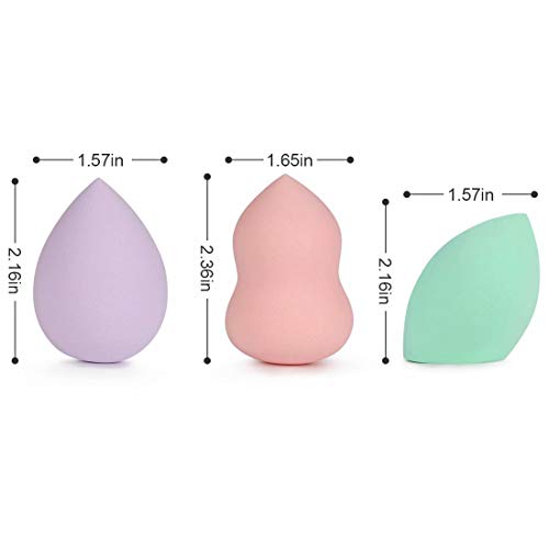 Makeup Sponge, Dry Wet Dual-Use Sponge Set,3 Practical Shapes Latex-free Flaw...