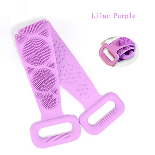 Silicone Bath Body Brush, Exfoliating Long Double Side Silicone Body Back Scr...
