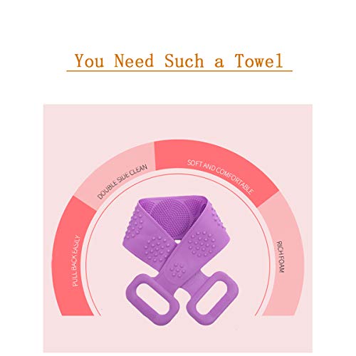 Silicone Bath Body Brush, Exfoliating Long Double Side Silicone Body Back Scr...