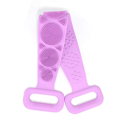Silicone Bath Body Brush, Exfoliating Long Double Side Silicone Body Back Scr...