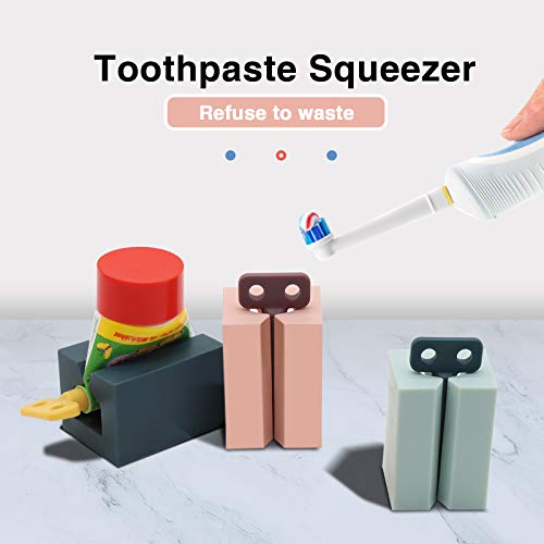 Toothpaste Squeezer Rolling Tube, Toothpaste Seat Holder, Rotate Toothpaste D...