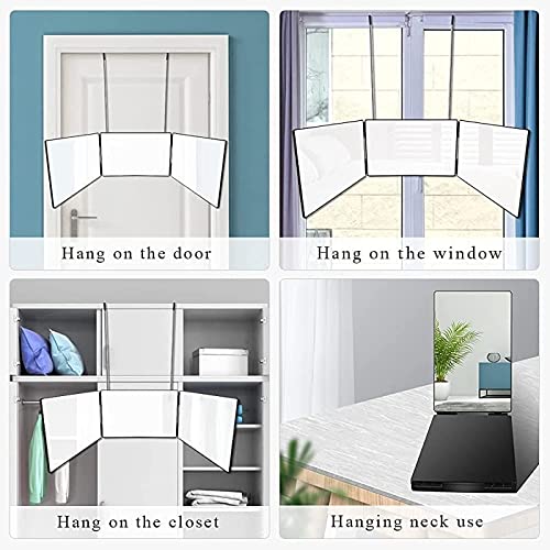 Self Haircut Mirror - Trifold Mirror, 360 Mirror for Haircuts for Men, 3way M...