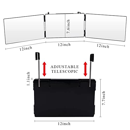 Self Haircut Mirror - Trifold Mirror, 360 Mirror for Haircuts for Men, 3way M...