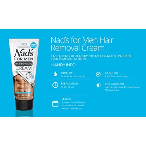 Nad's for Men Hair Removal Cream - Painless Hair Removal For Men - Soothing D...