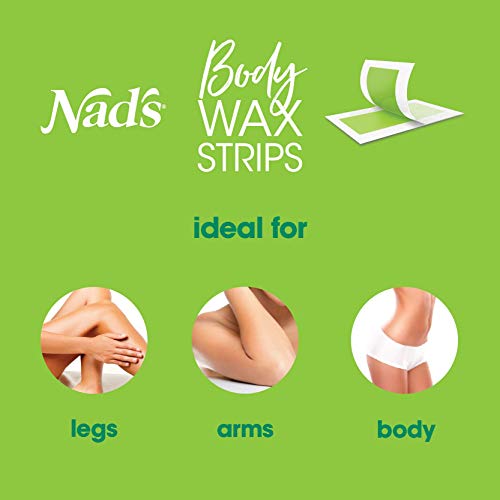 Nad's Body Wax Strips Hair Removal For Women At Home plus 4 Calming Oil Wipes...