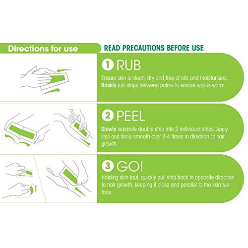 Nad's Body Wax Strips Hair Removal For Women At Home plus 4 Calming Oil Wipes...