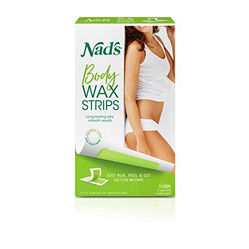 Nad's Body Wax Strips Hair Removal For Women At Home plus 4 Calming Oil Wipes...