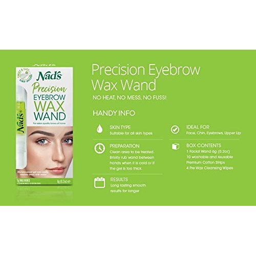 Nad's Eyebrow Shaper Wax Kit Eyebrow Facial Hair Removal Delicate Areas Cotto...