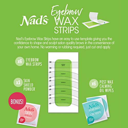 Nad's Eyebrow Wax Strips - Facial Hair Removal for Women - Eyebrow Wax Kit wi...