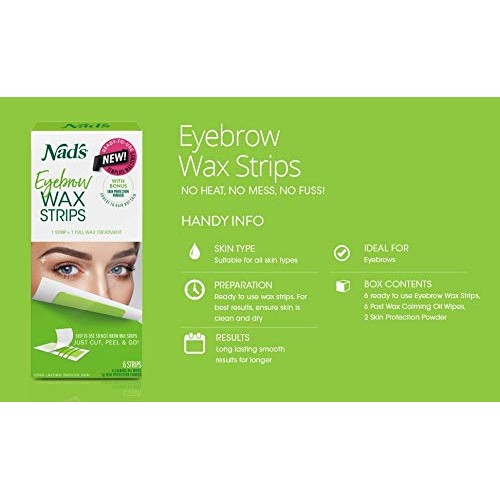 Nad's Eyebrow Wax Strips - Facial Hair Removal for Women - Eyebrow Wax Kit wi...