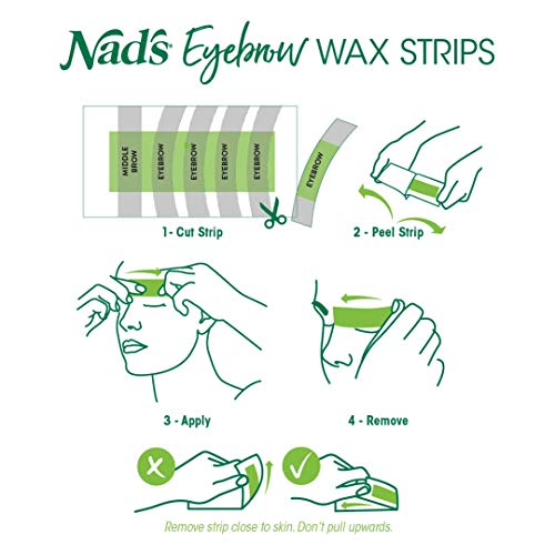Nad's Eyebrow Wax Strips - Facial Hair Removal for Women - Eyebrow Wax Kit wi...