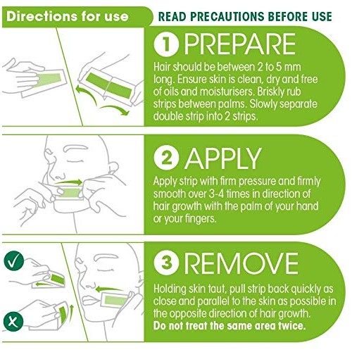 Nad's Facial Wax Strips - Hypoallergenic All Skin Types - Facial Hair Removal...