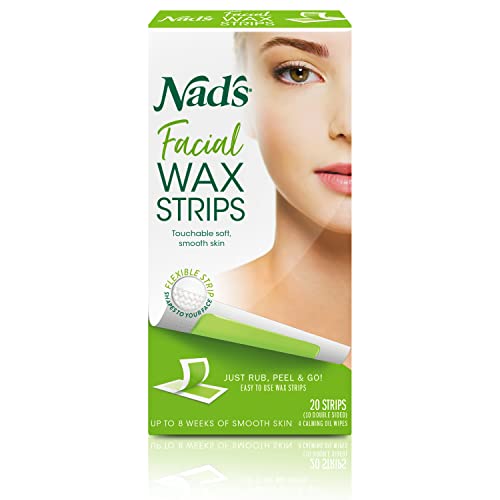 Nad's Facial Wax Strips - Hypoallergenic All Skin Types - Facial Hair Removal...
