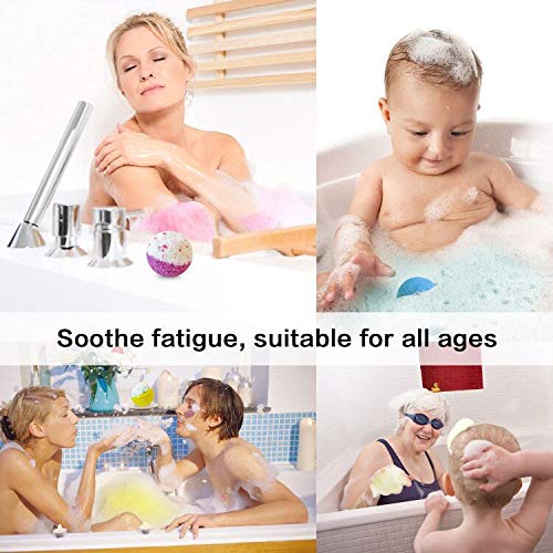 5+1 Bath Bombs Gift Set, 100% Handmade Pure Essential Oil Bath Bombs, Fizzy S...