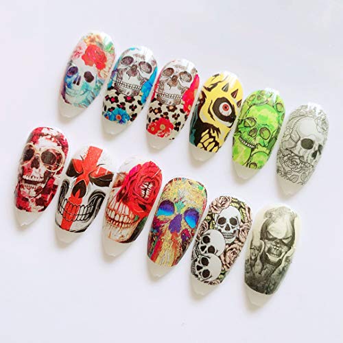 NAIL ANGEL 12sheets Nail Art Water Decals Water Transfer Sticker Different Sk...