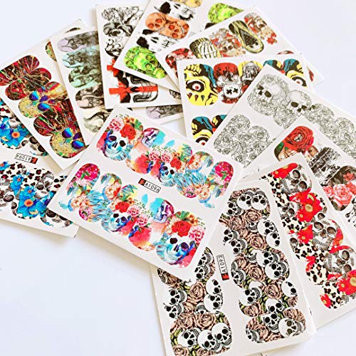 NAIL ANGEL 12sheets Nail Art Water Decals Water Transfer Sticker Different Sk...