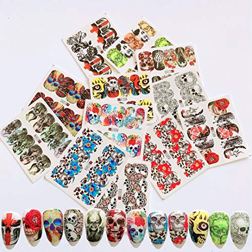 NAIL ANGEL 12sheets Nail Art Water Decals Water Transfer Sticker Different Sk...