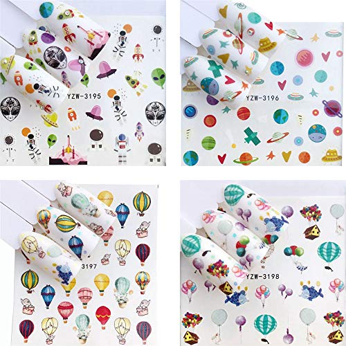 NAIL ANGEL 15 Sheets Nail Art Water Decals Water Transfer Sticker Different P...