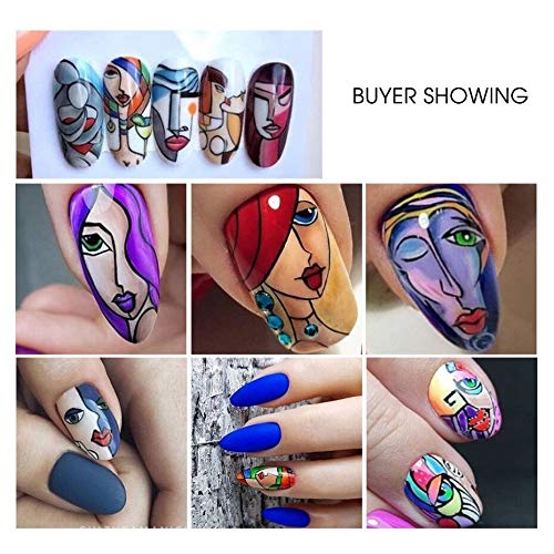 NAIL ANGEL 16 Sheets Nail Art Water Decals Water Transfer Sticker Different P...