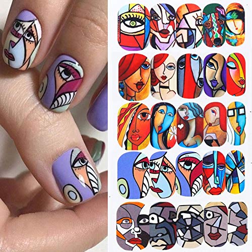 NAIL ANGEL 16 Sheets Nail Art Water Decals Water Transfer Sticker Different P...