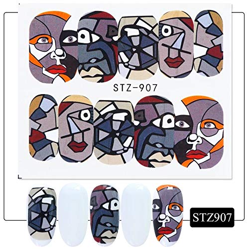 NAIL ANGEL 16 Sheets Nail Art Water Decals Water Transfer Sticker Different P...