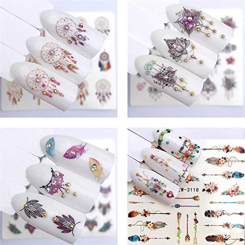 NAIL ANGEL 19 Sheets Nail Art Water Decals Water Transfer Sticker Dream-net B...