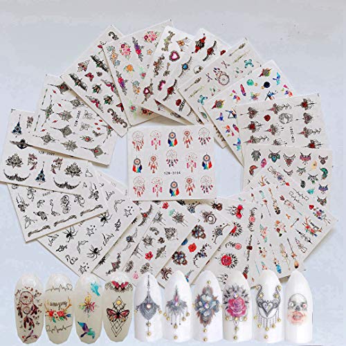 NAIL ANGEL 19 Sheets Nail Art Water Decals Water Transfer Sticker Dream-net B...