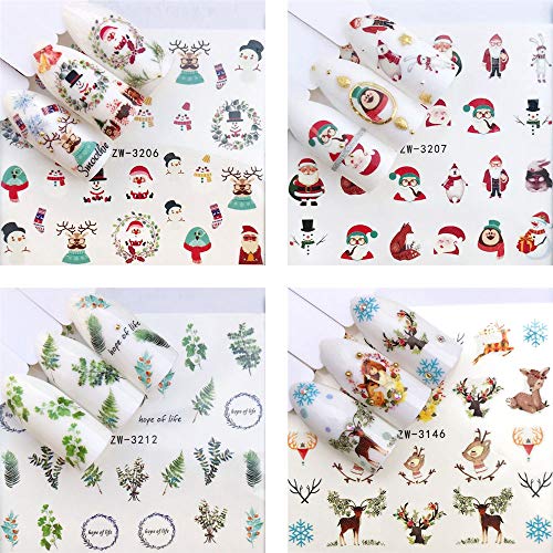 NAIL ANGEL 20 Sheets Nail Art Water Decals Water Transfer Sticker Different P...