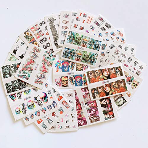 NAIL ANGEL 24sheets Nail Art Water Decals Water Transfer Sticker Different Sk...