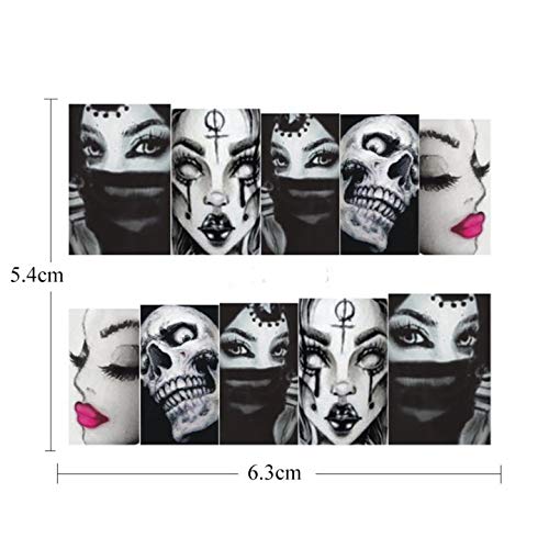 NAIL ANGEL 25 Sheets Nail Art Water Decals Water Transfer Sticker Halloween S...