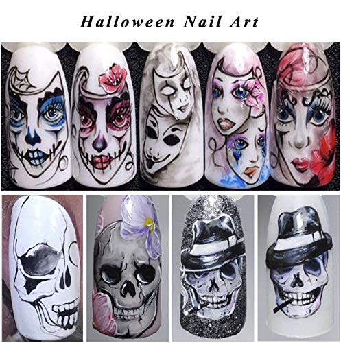 NAIL ANGEL 25 Sheets Nail Art Water Decals Water Transfer Sticker Halloween S...