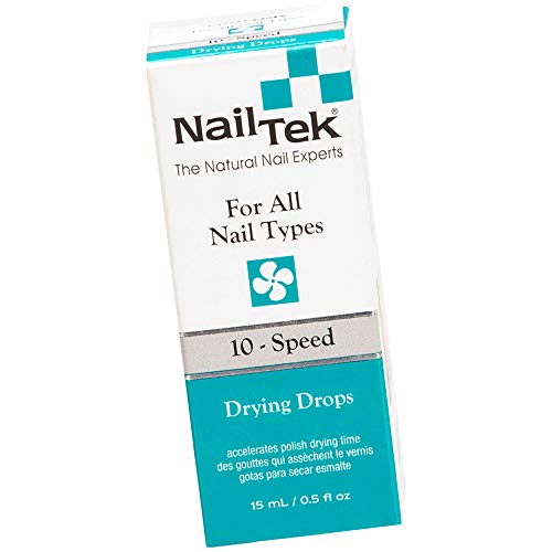 Nail Tek 10-Speed, Polish Drying Drops for All Nail Types, 0.5 oz, 1-Pack