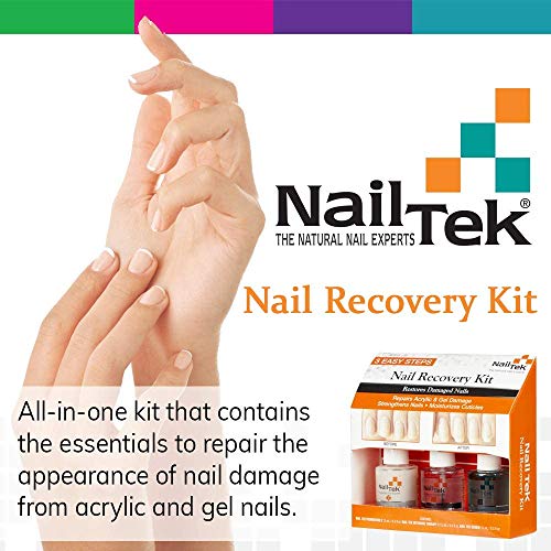 Nail Tek Nail Recovery Kit, Cuticle Oil, Strengthener, Ridge Filler - Restore...