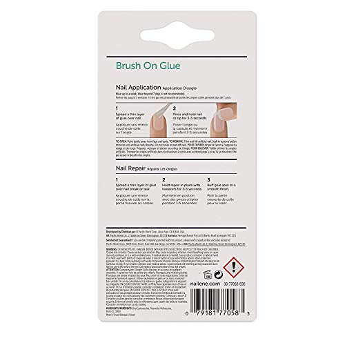 Nailene Ultra Quick Nail Glue, 0.10 oz – Durable, Easy to Apply False Nail Gl...