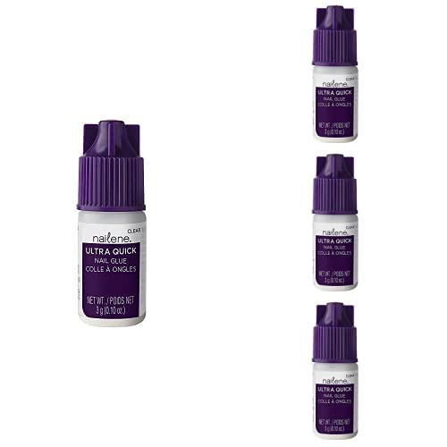 Nailene Ultra Quick Nail Glue, 0.10 oz – Durable, Easy to Apply False Nail Gl...
